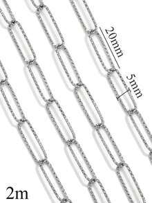 2m Stainless Steel 18K Gold-Plated Paperclip Chain Cross Chain Necklace And Bracelet DIY Jewelry Making Supplies - Chain - View 14