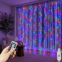 أضواء ستارة LED خارجية/داخلية للنوافذ والجدران، تعمل بالطاقة عبر USB مع جهاز تحكم عن بعد، مثالية لغرف النوم والأعراس والحفلات والحدائق والشرفات والممرات وعيد الميلاد والهالوين وعيد الشكر وديكور العطلات - قابس USB - مشاهدة 13
