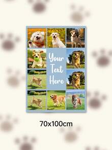 Custom Photo Text Throw Blanket, Personalized Picture Collage Fleece Blanket, Customized Pet Memory Photo Blanket For Sofa Bed Home Decor Gift - Multicolor - View 42