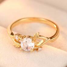 Women's Exquisite Gold Leaf Ring, Luxury Fashion, Versatile Accessory Jewelry - Gold - View 6