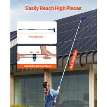 Water Fed Pole Kit, 11m Solar Panel Cleaning Pole With Extendable Handle, 180° Rotatable Brush Head & 20m Hose, Household & Outdoor Window Cleaner Tool For Caravan Solar Panel Deck - 11m - View 4