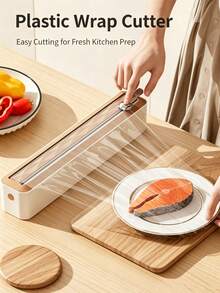 1PC/5PCSPlastic Wrap Cutter, Household Kitchen Foil Dispenser With Slide Cutter, Portable Storage Box For Cling Film, Aluminum Foil & Baking Paper, Multicolor Optional, Countertop Organizer For Food Wrapping, Easy To Use For Home Cooking & Meal Prep - Multicolor - View 4