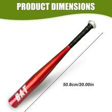 20 Inch Aluminum Alloy Baseball Bat, Lightweight Sturdy Metal Baseball Stick, Portable Training Bat For Youth Adult, Outdoor Sports Practice, Hitting Training Equipment - Red - View 3
