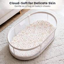 Soft & Breathable, Bassinet Mattress Sheet, 32"X16" Compatible With Halo Bassinest Swivel Sleeper, Graco, Snoo, Stretchy Bassinet Sheets - Multicolor - View 4