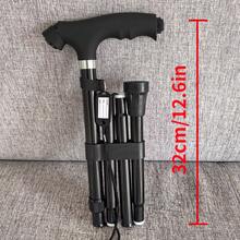 Foldable Hiking Pole, Anti-Slip, Lightweight, Multi-Functional Aluminum Alloy Walking Stick, Adjustable Height, Portable Cane, Suitable For Hiking And Mountaineering, Unisex - Black - View 13