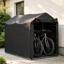 Extra Large Outdoor Bike Shelter Tent - UV Protection, Fits 2-4 Bikes, Portable & Foldable For Garage/Garden Storage - Black - View 1
