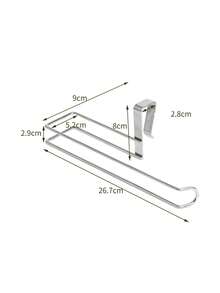 1pc Clip-On Paper Towel Holder, No Drilling Installation, Kitchen Cabinet Hanging Paper Roll Rack, Modern Metal Under-Cabinet Paper Towel Storage Rack, Suitable For Kitchen Countertop - Multicolor - View 14