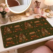 Country Style Pumpkin Market Large Mouse Pad, Autumn Halloween Desk Mat, Extended Keyboard Pad, Polyester Surface With Rubber Bottom, Suitable For Gaming, Home Office, Study Desk Decoration And Autumn Gifts, 3 Sizes Available - View 1