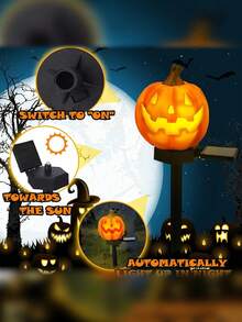 Solar Powered Halloween Pumpkin Path Lights, Easy To Install, Suitable For Yard, Patio, Garden, Walkway - Halloween Decoration, Outdoor Holiday Lighting Decorative Atmosphere Light - Jack-o'-lantern - View 10