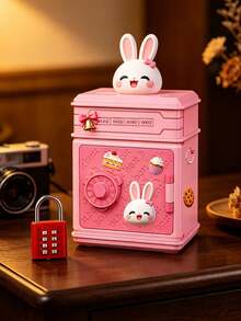 Pink Piggy Bank, Coin Storage Box, ATM-Shaped Piggy Bank, Rabbit, Panda, Penguin Cartoon Pattern, Unique Design, Mini Savings Box Gift, Password Lock, Fashionable Cash , Large Capacity Savings Jar, Gift, Budget Wallet, Cash Drawer, Money Box, Coin Box, Financial Assistant, Cash Counter, Home Decor, Holiday, Summer Vacation, Party, Birthday Gift (Back To School Gift, Teacher Gift, Halloween Gift, Christmas Gift) - Multicolor - View 7