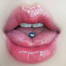 Comfort Formula F136 Titanium Alloy Tongue Stud, Multi-Color Internal Thread Tongue Ring, Non-Fading Piercing Jewelry, Suitable For Halloween, Christmas And Daily Wear - White - View 5