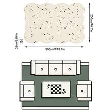 1PC Rice Base Colorful Polka Dot & Scattered Pattern Modern Minimalist Playful Area Rug, Fresh Cute Style Faux Cashmere Asymmetrical Wavy Edge Rectangular Full Coverage Green Brown Blue Red Color Dots & Wave Border Details Machine Washable Carpet, Suitable For Living Room Bedroom Balcony, All Season Home Decor - Multicolor - View 15