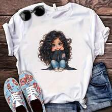 1pc/2pcs/3pcs Cute Girl Pattern High Definition Heat Transfer Stickers, DIY Iron-On Patches, Suitable For Backpack/Pillow/Pants/Sofa Cover, Easy To Operate, Seamless Fit, High Resilience, Tear-Resistant, Fade-Resistant And Washable - Image Only - Multicolor - View 7