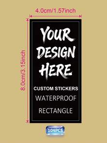 1/32/72/104pcs Custom Printed Rectangle Labels For Bottle, Personalized Waterproof Rectangular Stickers, Customized Printed Rectangle Label For Candles, Jars, Packaging Seals, Product Labels, Rectangle Sticker For Business Logo - Multicolor - View 69