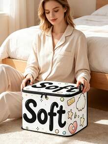 Clothing And Medicine Storage Box, Creative TNT Fun Storage Box, First Aid Medicine Storage Bag, Foldable With Lid Large Capacity Home Clothing Storage Organizer, Zipper Storage Box, Quick-Pull Foldable Bag, Blanket Organizer Bag, Bathroom Storage Box, Home Gift, Guest Room Storage, Wardrobe Organizer Box, Household Essential, Moving Day Must-Have, Dorm Storage, Back To School Gift, Perfect Gift - Multicolor - View 3