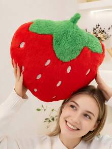 40cm Simulation Strawberry Plush Pillow, Rabbit Fur / Towel Embroidery Fruit Cushion, Cozy Decor Pillow For Living Room Bed, Holiday Birthday Gift - Multicolor - View 9