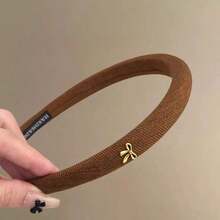 1pc Brown Leather Headband With Heart-Shaped Buckle, Fashionable Versatile Hair Accessory, Headband Hair Ornament, Suitable For Daily Wear, Gift - Brown - View 10