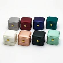 Premium PU Material Ring Box With Crown Design, Luxury Jewelry Storage Box, Suitable For Rings And Earrings, Ideal Choice For Proposal, Wedding, Birthday, Anniversary Gift And Decoration - A - View 4