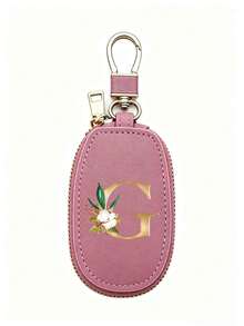 Unisex Multi-Function Key Pouch, With Gold 26 Letters A-Z Pattern, Zipper Key Storage Bag, Bohemian Floral Pattern Design, PU Faux Leather Organizer Bag, Zipper Pocket, Car Key Storage Bag, Car Key Ring, Portable Compact Key Pouch, Minimalist Design, Travel Accessory, Elegant Jewelry, Suitable For Home, Office, Travel, Car, Suitable For Men And Women, Ideal Gift For Friends, Family, Couples, Anniversary, Birthday, Wedding, Mother's Day - Multicolor - View 22