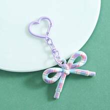 4/5/11pcs Cute Resin Bow Keychains, Colorful Plaid & Polka Dot Bow Bag Charms, Adorable Style Car Key Fobs, Sweet Fashionable Backpack Decor Gift, Suitable For Girls - Polka Dot Bow - View 10