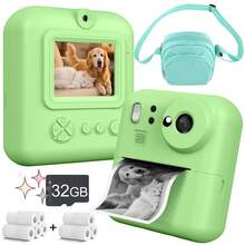 Children's Instant Print Camera 48MP 1080P 2.4-Inch Screen 3/5/10s Timer 8x Zoom 1300mAh Large Capacity Battery Built-In Flash Portable Easy To Use Compact Convenient Includes Data Cable 4 Games Music Player Perfect Birthday/Christmas Gift - Multicolor - View 15