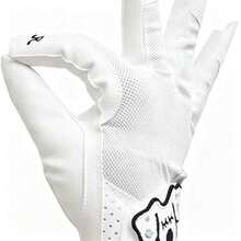 White Women's Golf Fingerless Gloves Lace Mesh Breathable Non-Slip Durable Fashion Pair - White - View 8