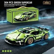 304pcs Sports Car Building Blocks, Adult Collectible Supercar Model, Halloween Christmas Thanksgiving Birthday Gift - Multicolor - View 6