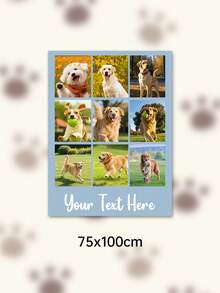 Custom Photo Text Throw Blanket, Personalized Picture Collage Fleece Blanket, Customized Pet Memory Photo Blanket For Sofa Bed Home Decor Gift - Multicolor - View 82