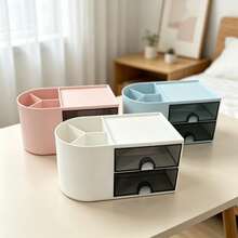 1pc Cosmetic Storage Box, Large Vanity Organizer, Lipstick Brush Skincare Perfume Storage Box - Multicolor - View 7