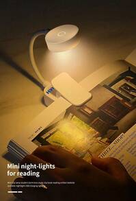 HYUNDAI 1pc Battery Powered Clip-On Book Light, Clip-On Reading Light, Mini Portable Clip-On Reading Light, Book Light, Portable Reading Light, No Battery Included, 3 Color Temperatures, Adjustable Brightness, Compact And Portable, Suitable For Bedroom Reading, Living Room Reading - Clip Lamp - View 7