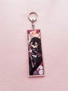 1Pc/4Pcs Kagurabachi Theme Acrylic Keychains, Featuring Character Vertical Illustration And Battle Action Design, Fashionable Bag Charm, Suitable For Back To School, Gift For Anime Fans, Exquisite Collection, All Season Use - Multicolor - View 9