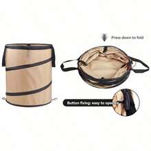 1pc Windproof Foldable Camping Trash Can, Portable Space-Saving, Suitable For Picnic, BBQ, Outdoor Garden And More, Available In 3 Colors And 2 Sizes, Can Also Be Used As A Foldable Laundry Basket - Multicolor - View 5