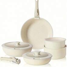 Non-Stick Cookware Set: 4/5 Piece Non-Stick Cookware Set - Cookware Set With Detachable Handles, Suitable For Induction Cooktop, Dishwasher And Oven. Home Cookware, Kitchenware, Tableware, Frying Pan - Cookware Set - View 2
