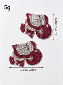 Patch Rhinestone Santa Claus Berlian Merah yang Indah, Patch Transfer Panas Rhinestone Liburan, Cocok untuk Aksesoris Fashion DIY pada Jeans, Tas, Sepatu, Topi dan Jaket, Gantungan Kunci Rhinestone untuk Aksesoris Pakaian Tas Wanita - Sinterklas - View 6