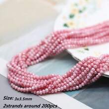 2strands Around 200pcs 3.5x3mm Glass Beads For Necklace Bracelets Making - Water Dye MKL - View 17