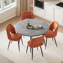 Grey Table + Orange Chair