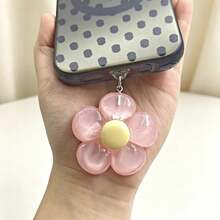 1pc Glow-In-The-Dark Flower Pendant Phone Dust Plug - Multicolor - View 9