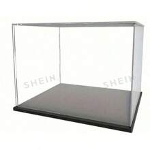 1pc Acrylic Display Box, Multiple Sizes Available, Plastic Assembly, Dust-Proof Display Case, Matte Black Base, Suitable For Displaying Figurines, Collectibles, Statues, Models And More - A - View 4