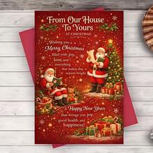 52-Piece Set (1 Greeting Card + 1 Envelope + 50 Tags) One Christmas Card, With A Free Envelope, Suitable For Friends, Family And Neighbors, Holiday Greetings, 2D Cards, Suitable For Family Exchange And Winter Parties, Christmas Cards. - Multicolor - View 6