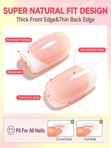 24pcs Short Square Disposable Toe Nail Stickers, Minimalist Pink Manicure, Full Coverage Pink French Fake Nails Set, Includes 1 Sticker Sheet And 1 Mini Nail File, Suitable For Daily Wear, Random Delivery Of Jelly Glue - Pink - View 4