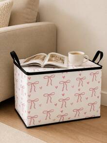 Covered Storage Box, Foldable Storage Box, Storage Box, Book Organizer, Office Organizer, Under Bed Storage, Suitable For Work, School, Dormitory Storage, Back To School Season, Dormitory Essentials, Christmas Gifts, Holiday Souvenirs, - Multicolor - View 4