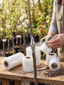 1 Roll Heavy Duty Self-Adhesive Elastic Plant Tape, Used For Fruit Tree Grafting Film Knot-Free, Tree Wrapping And Protection - Durable Gardening Tape, Perfect For Gardening, Lawn Care And Plant Support, Smooth Texture | Even Wrapping - A - View 4