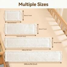 1pc Bear Infant One-Piece Bed Guardrail And Bumper Fabric Cover, Embroidered Fleece Bed Rail Bumper, Soft Anti-Collision Bed Guard For Children - Pure White Without Embroidery - View 4