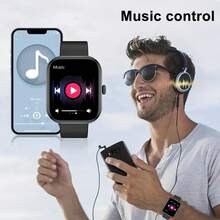 This Popular Unisex Smart Watch Features The Following Functions: Call Answering, Message Reminders, Music Control, Remote Camera, Step Counter, Calorie Tracking, Multiple Sports Modes, Alarm, Call And Message Notifications, Compatible With Android And IOS Systems. - Black - View 5