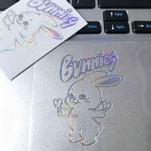 New/Jeans Laser Rabbit Stickers Cute Cartoon Stickers DIY Phone Case Tablet Laptop Earphone Water Cup Decoration Stickers Gift Fan Support Merchandise Holiday Birthday Gift - Multicolor - View 5
