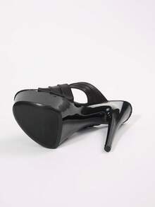 Black Solid Color Sexy Fabric Criss-Cross Strap 2026 High Heel Shoes Outdoor Summer - Black - View 3