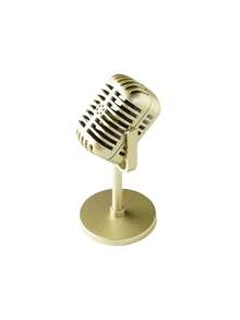 Vintage Microphone Prop With Adjustable Angle, Retro Plastic Simulation Microphone Decoration, Party Gift, Live Performance, Home, Bar Ornament - One Size Fits All - View 4