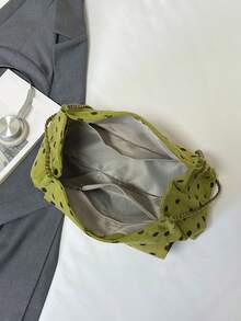 Tas Wanita Baru Motif Garis-Garis Polkadot dengan Tali Rantai, Tas Bahu Selempang, Modis dan Serbaguna untuk Perjalanan Sehari-hari dan Belanja. - Hijau - View 9