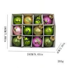 The Grinch 12PCS/Set -Style Christmas Ball Ornaments, Fall Alt Green Monster Decorative Balls, Halloween & Christmas Tree Hanging Decorations, Holiday Party Scene Props - Multicolor - View 6