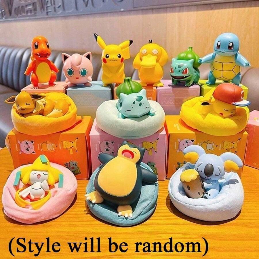 Hasbro Pokémon Sleep Figurine Set, 6 Cute Sleeping Anime Character Figures With Fabric Soft Cushion Base, Collectible Desktop Decor, Anime Fan Gift (Random Style) - Multi-color - View 1